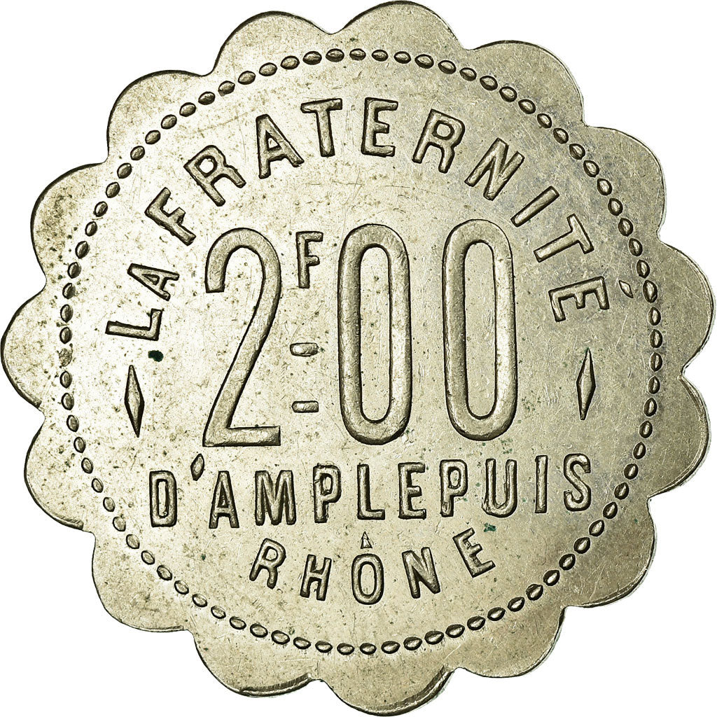Münze, Frankreich, La Fraternité, Société Coopérative, Amplepuis, 2 Francs