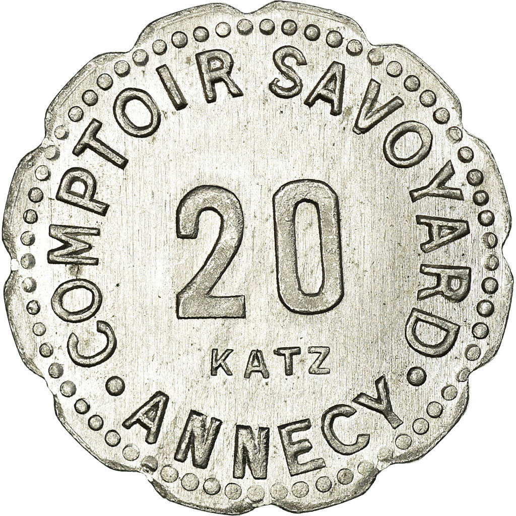 Monnaie, France, Comptoir Savoyard, Annecy, 20 Centimes, SPL, Aluminium