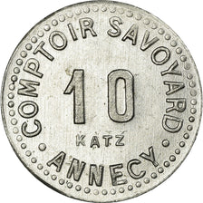 Moeda, França, Comptoir Savoyard, Annecy, 10 Centimes, MS(63), Alumínio