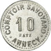 Moeda, França, Comptoir Savoyard, Annecy, 10 Centimes, MS(63), Alumínio