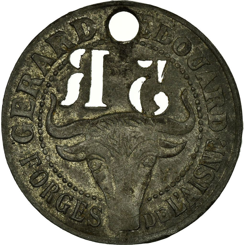 France, Token, Gérard Edouard, Forges de l'Aisnes, EF(40-45), Zinc