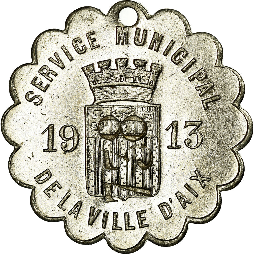 France, Token, Service Municipal de la ville d'Aix, 1913, Aix-en-Provence