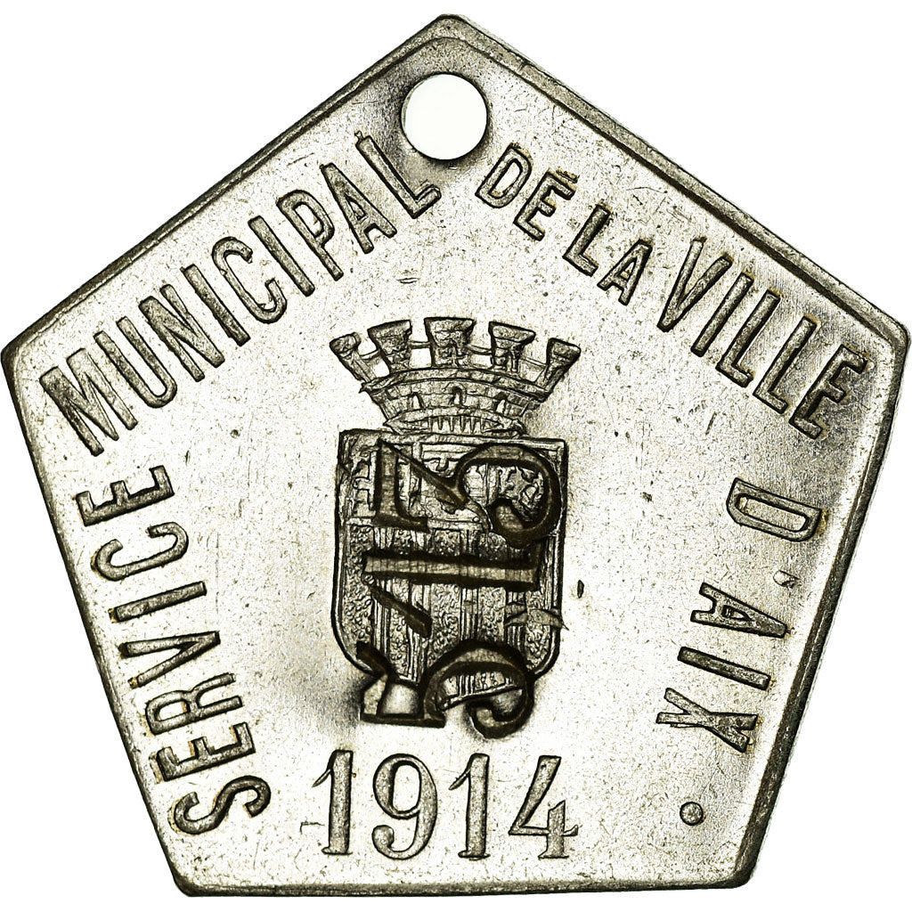 France, Token, Service Municipal de la ville d'Aix, 1914, Aix-en-Provence