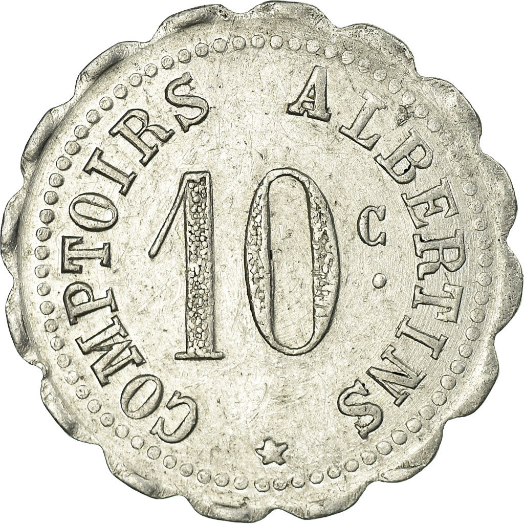 Coin, France, Comptoirs Albertins, Albert, 10 Centimes, EF(40-45), Aluminium