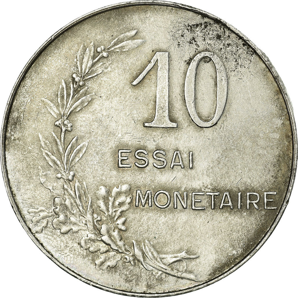 Moeda, França, Compagnie d'Alais et de la Camargue, 10 Centimes, 1908, ENSAIO