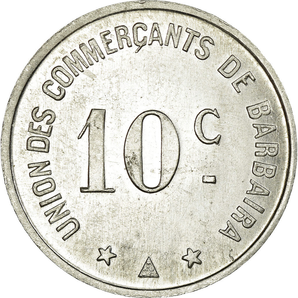Moneta, Francia, Union des Commerçants, Barbaira, 10 Centimes, SPL, Alluminio
