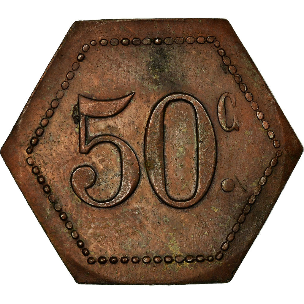 Monnaie, France, Mine de Batère, Cantine, Corsavy, 50 Centimes, SUP, Cuivre