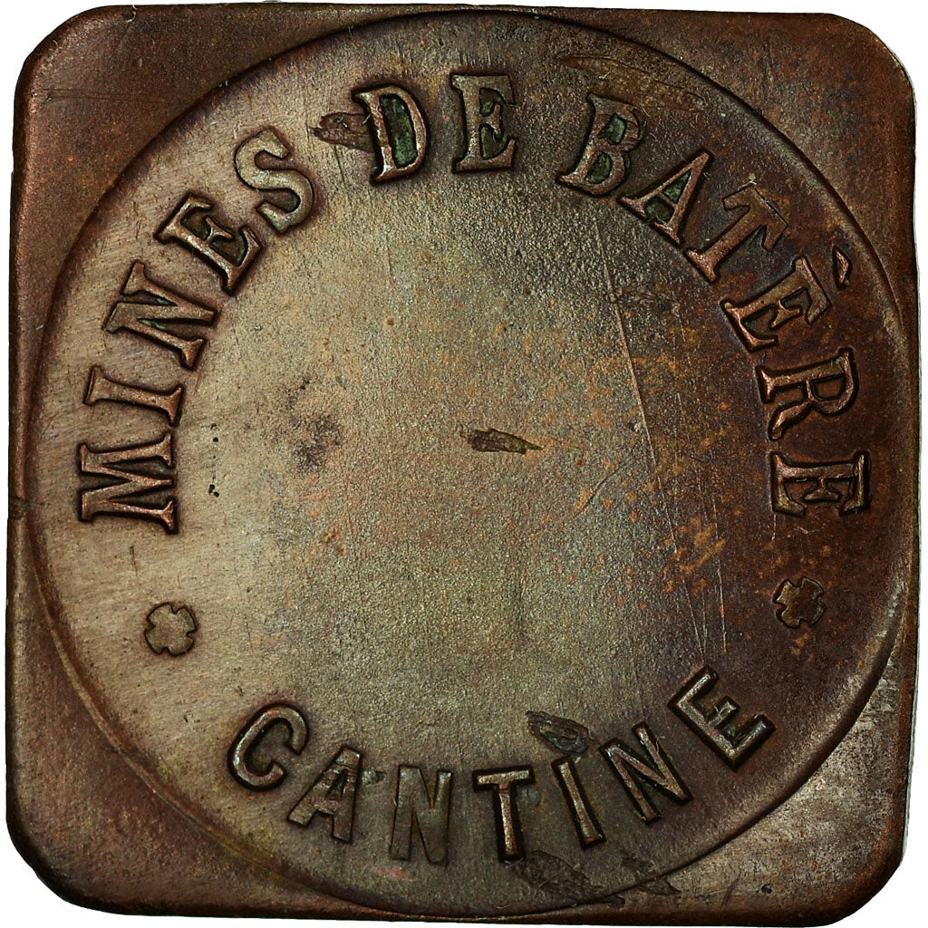 Moneta, Francja, Mine de Batère, Cantine, Corsavy, 1 Franc, AU(55-58), Miedź