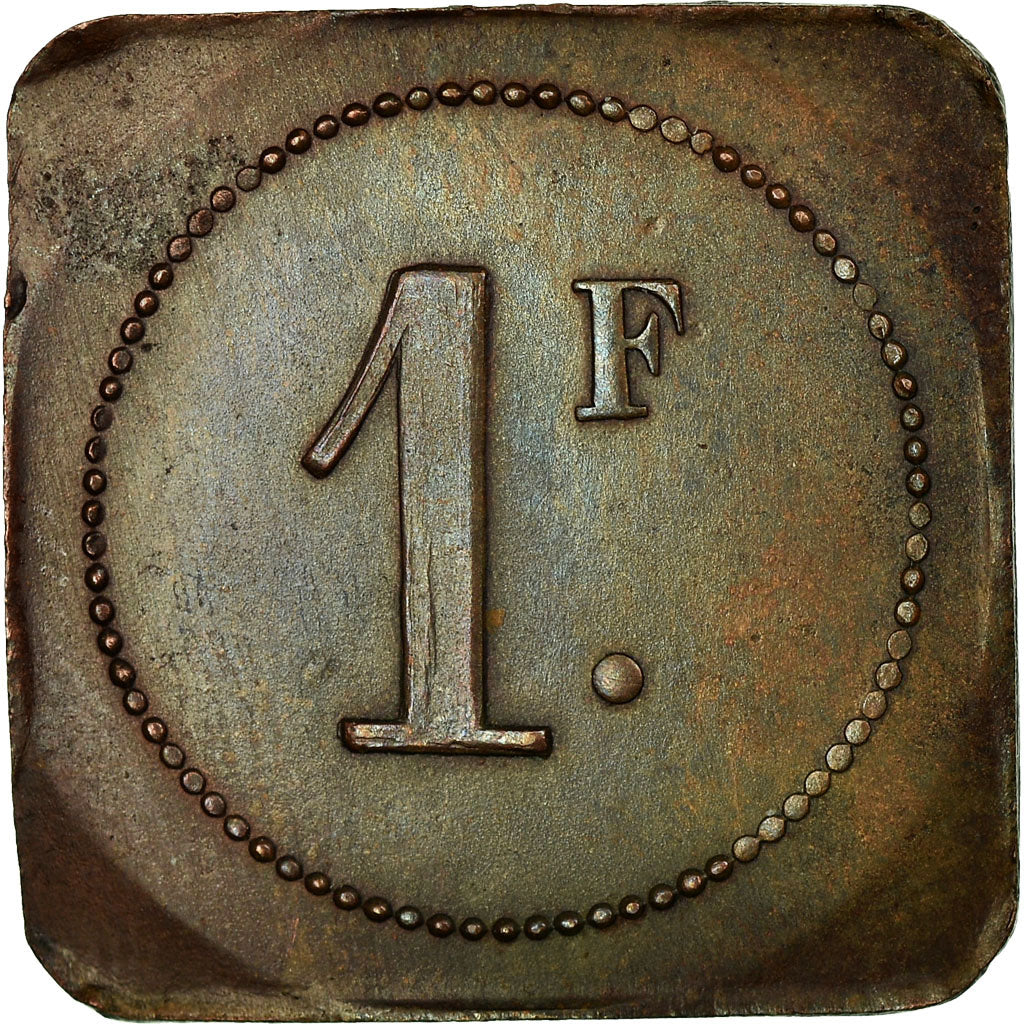 Moneta, Francja, Mine de Batère, Cantine, Corsavy, 1 Franc, AU(55-58), Miedź