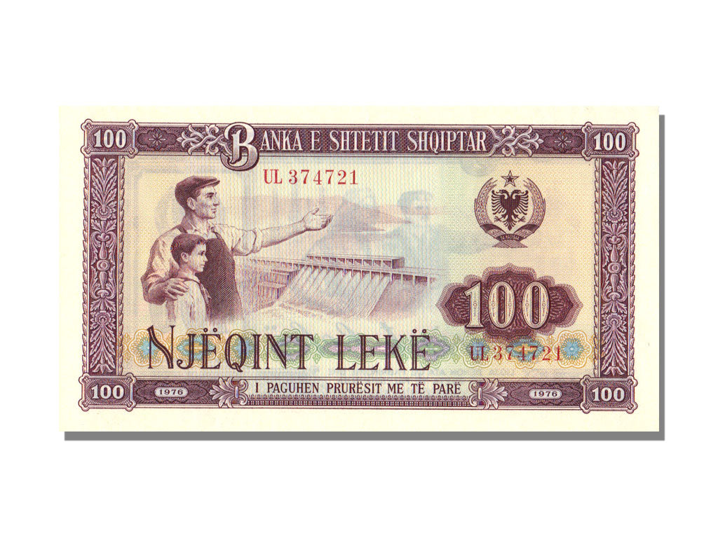 Albania, 100 Lekë, 1976, KM #46a, UNC(65-70), UL