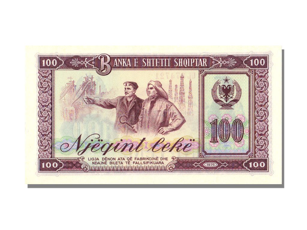 Albania, 100 Lekë, 1976, KM #46a, UNC(65-70), UL