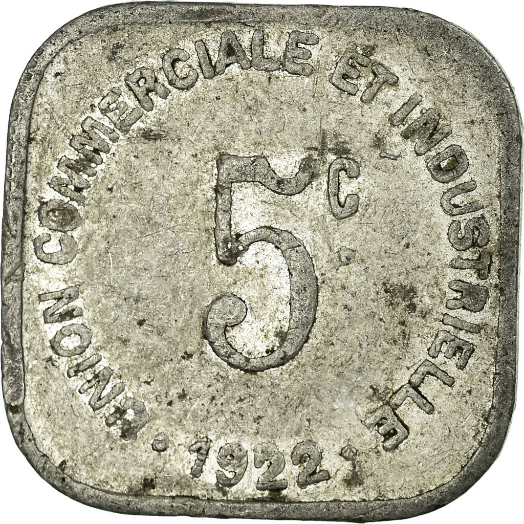 Monnaie, France, Union Commerciale et Industrielle, Bayeux, 5 Centimes, 1922