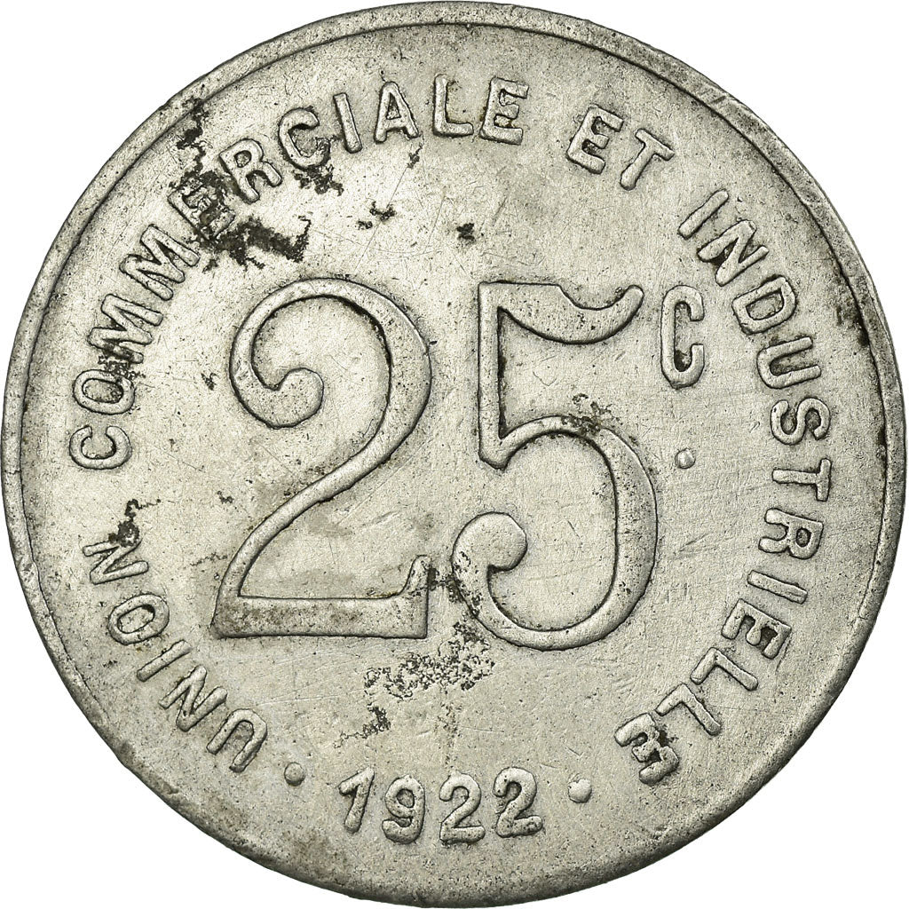 Monnaie, France, Union Commerciale et Industrielle, Bayeux, 25 Centimes, 1922