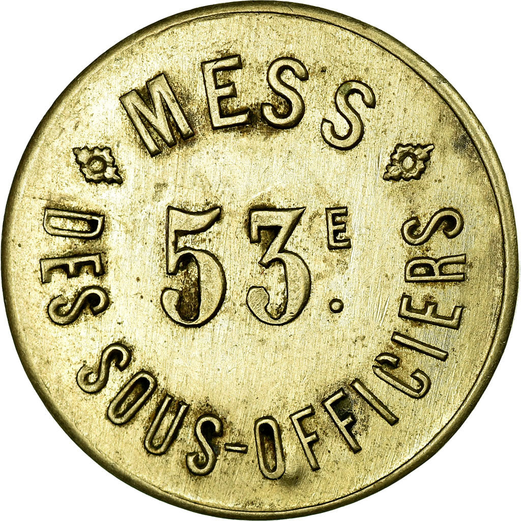 Monnaie, France, 53ème RI, Mess des Sous-Officiers, Perpignan, 1 Franc, TTB+