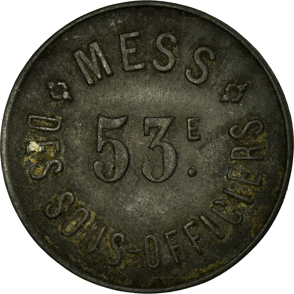 Moneta, Francia, 53ème RI, Mess des Sous-Officiers, Perpignan, 5 Centimes, BB