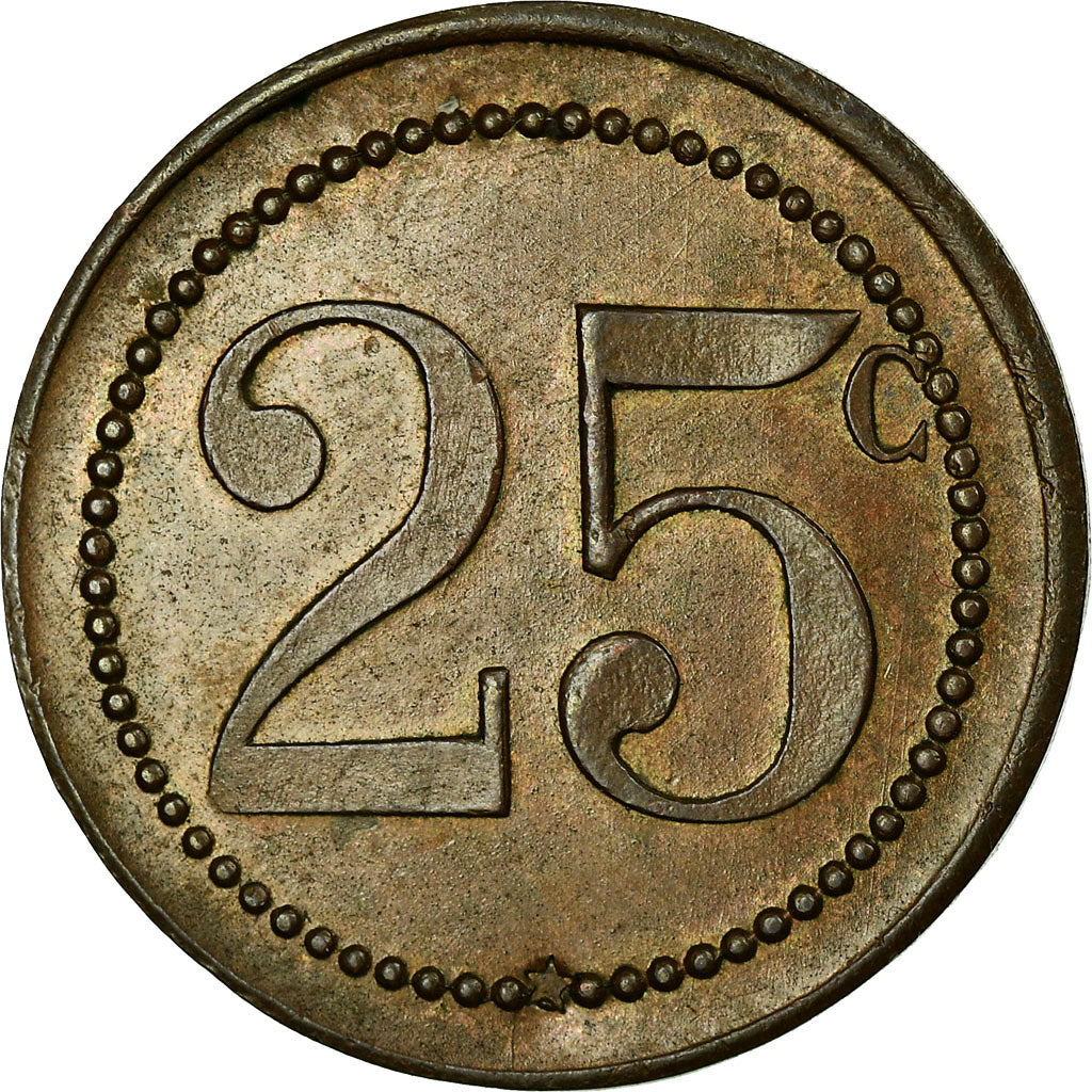 Monnaie, France, 53ème RI, Mess des Sous-Officiers, Perpignan, 25 Centimes