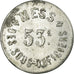 Monnaie, France, 53ème RI, Mess des Sous-Officiers, Perpignan, 50 Centimes
