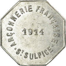 Monnaie, France, Arçonnerie française, Saint-Sulpice, 10 Centimes, 1914, TTB+