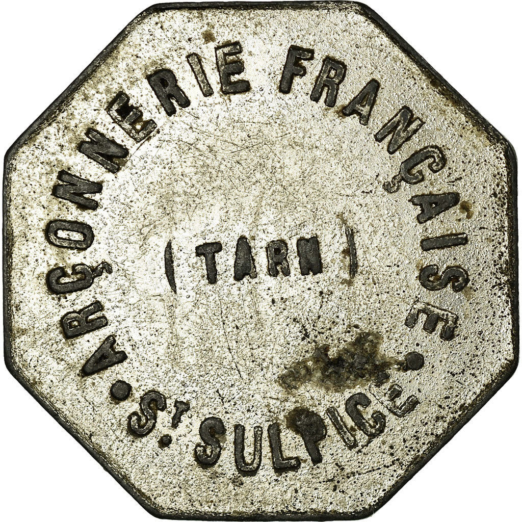 Monnaie, France, Arçonnerie française, Saint-Sulpice, 10 Centimes, TTB, Zinc