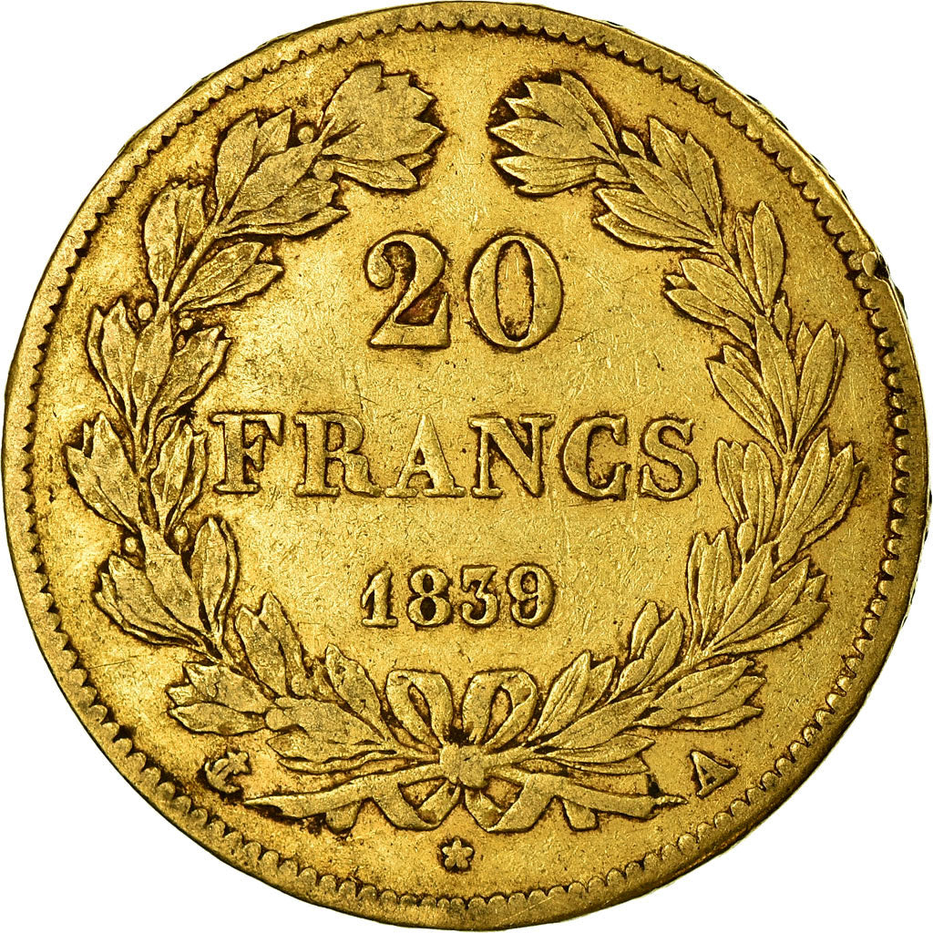 Monnaie, France, Louis-Philippe, 20 Francs, 1839, Paris, TTB, Or, Gadoury:1031