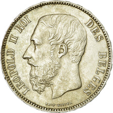 Coin, Belgium, Leopold II, 5 Francs, 5 Frank, 1873, AU(55-58), Silver, KM:24