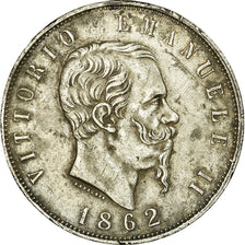 Coin, Italy, Vittorio Emanuele II, 5 Lire, 1862, Naples, Rare, EF(40-45)
