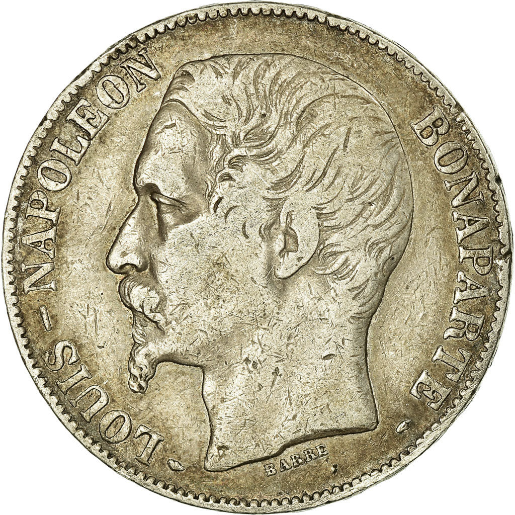 Münze, Frankreich, Napoleon III, 5 Francs, 1852, Paris, S+, Silber, KM:773.1