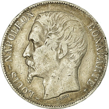 Münze, Frankreich, Napoleon III, 5 Francs, 1852, Paris, S+, Silber, KM:773.1