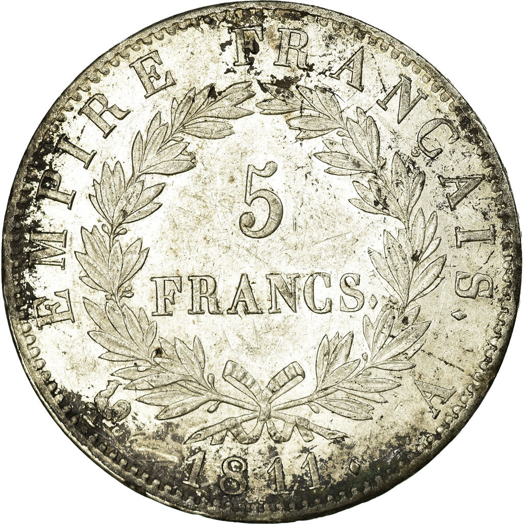 Münze, Frankreich, Napoléon I, 5 Francs, 1811, Paris, SS, Silber, KM:694.1