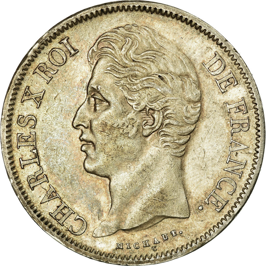 Coin, France, Charles X, 5 Francs, 1828, Lille, AU(50-53), Silver, KM:728.13