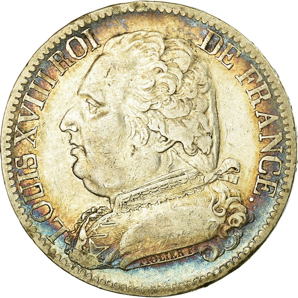 Moneda, Francia, Louis XVIII, 5 Francs, 1814, Bayonne, MBC, Plata, KM:702.8