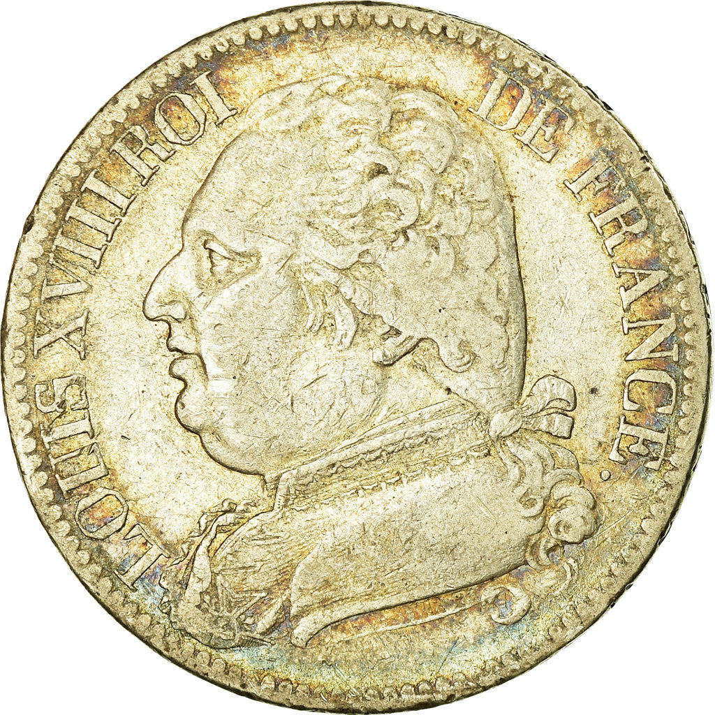 Moneta, Francia, Louis XVIII, 5 Francs, 1815, Bayonne, MB+, Argento, KM:702.8