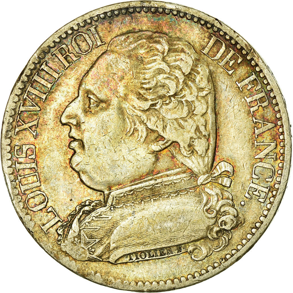 Monnaie, France, Louis XVIII, 5 Francs, 1815, Bayonne, TTB, Argent, Gadoury:591