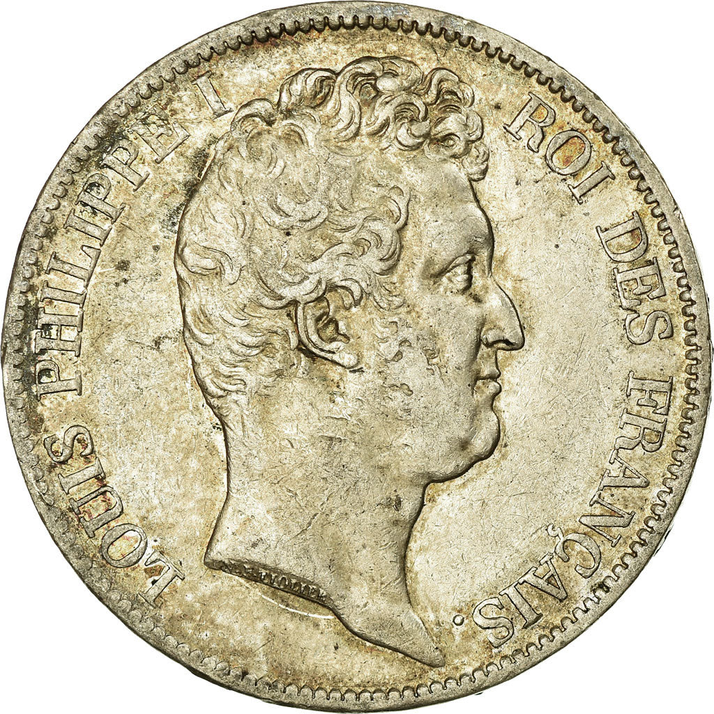 Moneda, Francia, Louis-Philippe, 5 Francs, 1831, Lille, MBC+, Plata, KM:735.13