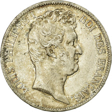 Moneda, Francia, Louis-Philippe, 5 Francs, 1831, Lille, MBC+, Plata, KM:735.13