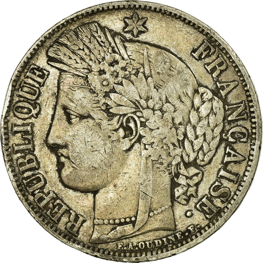 Moneta, Francja, Cérès, 5 Francs, 1850, Paris, VF(30-35), Srebro, KM:761.1