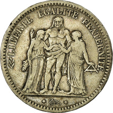 Moneta, Francia, Hercule, 5 Francs, 1848, Paris, MB+, Argento, KM:756.1