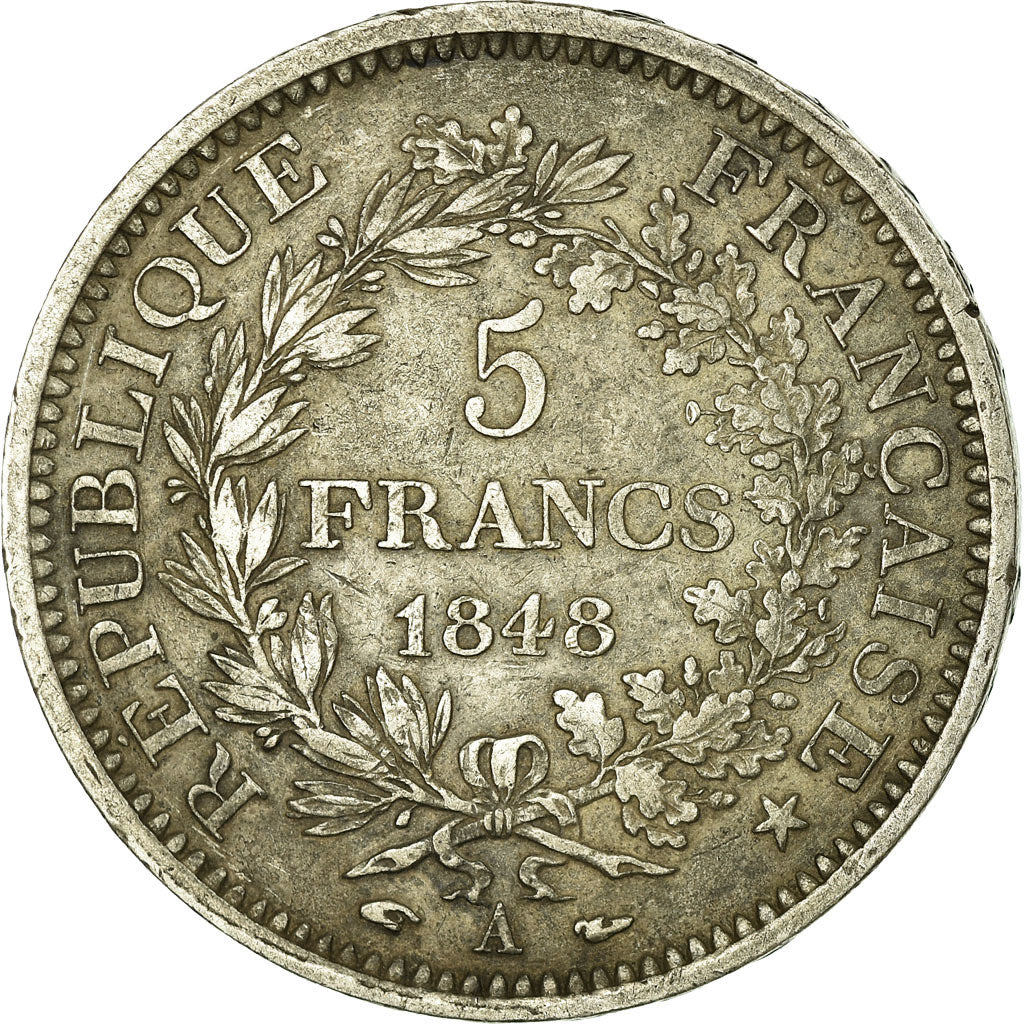 Monnaie, France, Hercule, 5 Francs, 1848, Paris, TTB, Argent, Gadoury:683