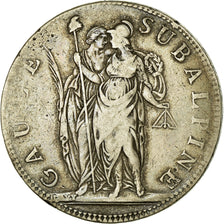 Munten, Italiaanse staten, PIEDMONT REPUBLIC, 5 Francs, AN 9, FR+, Zilver, KM:4