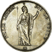 Monnaie, États italiens, LOMBARDY-VENETIA, 5 Lire, 1848, Milan, TTB+, Argent