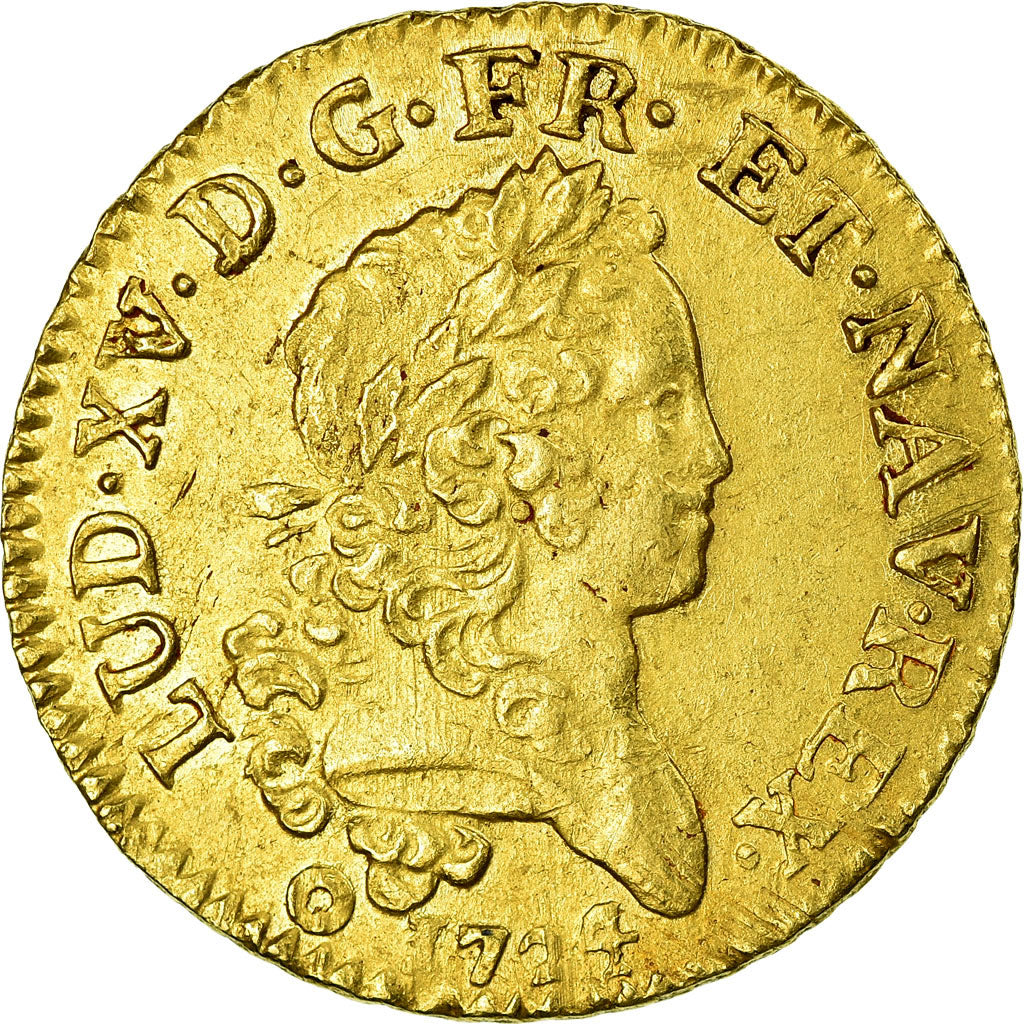 Monnaie, France, Louis XV, Louis d'or Mirliton, Grandes Palmes, 1724, Bordeaux