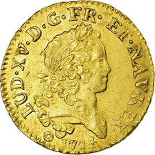 Monnaie, France, Louis XV, Louis d'or Mirliton, Grandes Palmes, 1724, Bordeaux