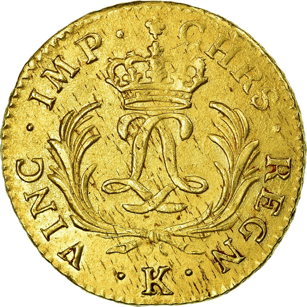 Monnaie, France, Louis XV, Louis d'or Mirliton, Grandes Palmes, 1724, Bordeaux