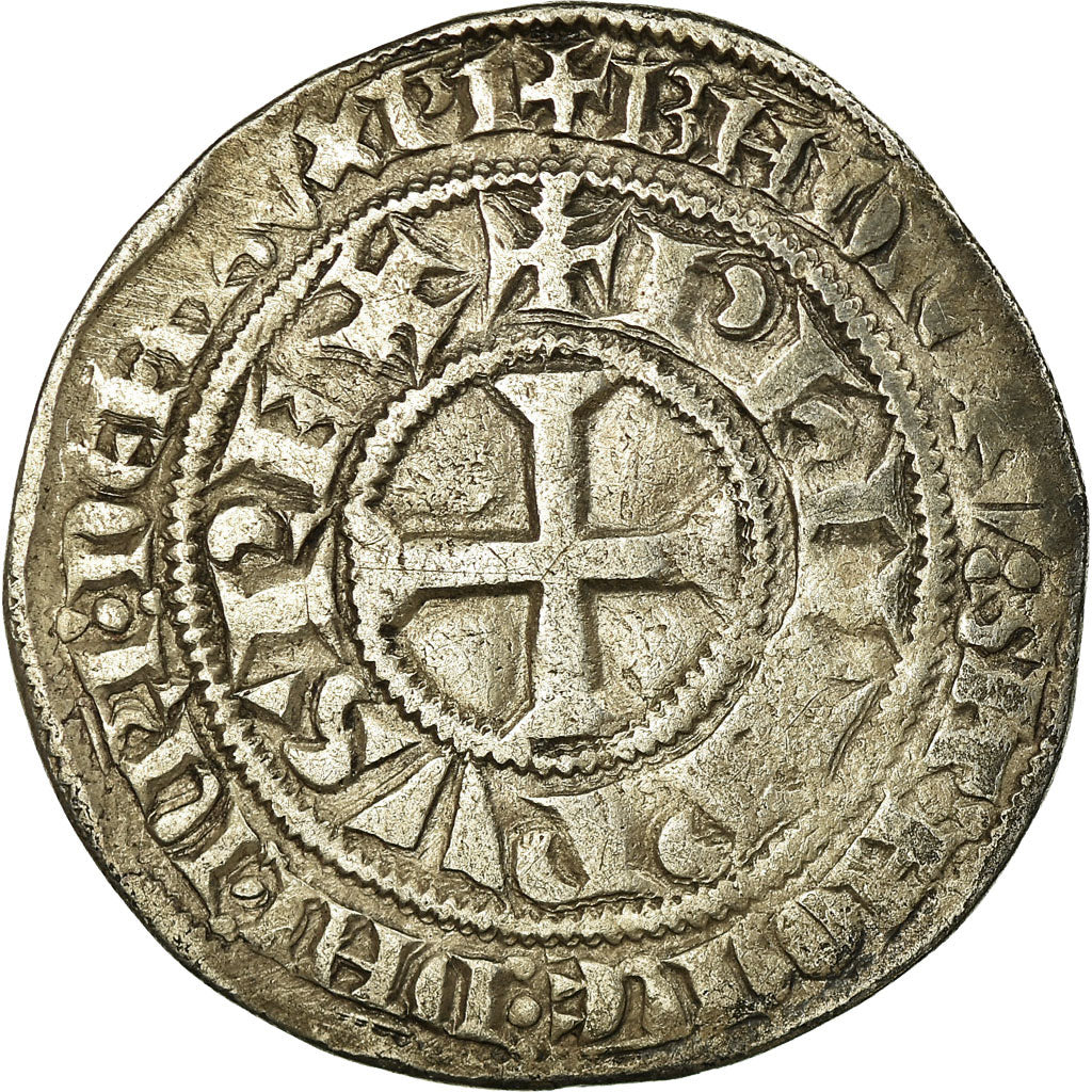 Moneta, Francia, Philip IV, Gros Tournois, MB+, Argento, Duplessy:213