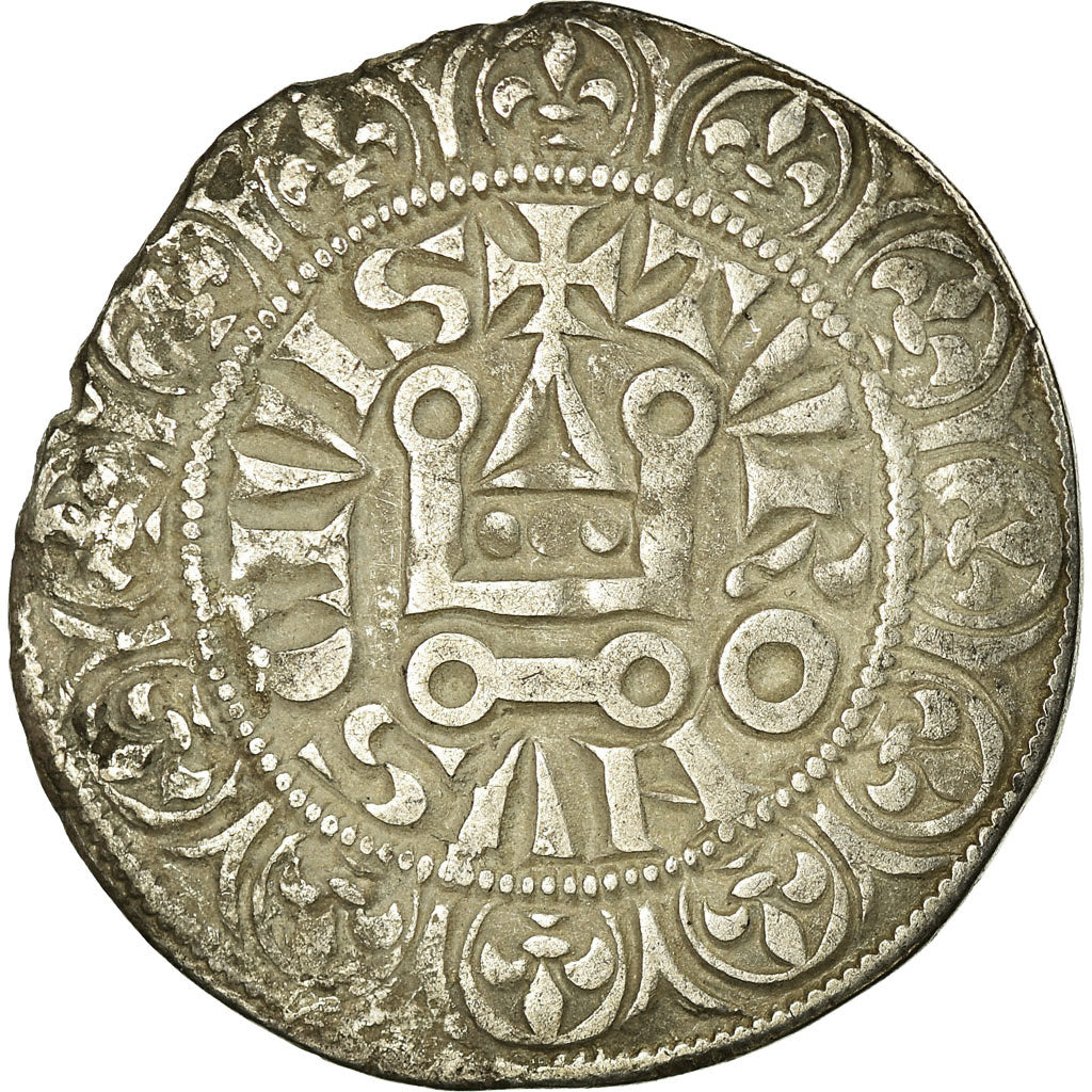 Moeda, França, Philip IV, Gros Tournois, VF(30-35), Prata, Duplessy:213