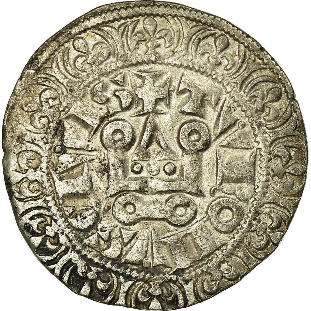 Moeda, França, Philip IV, Gros Tournois, EF(40-45), Prata, Duplessy:213