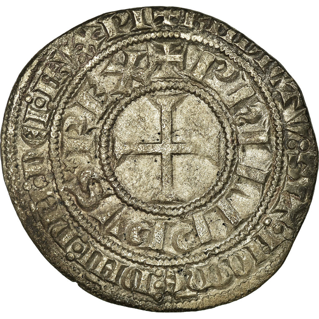 Moneta, Francja, Philip IV, Gros Tournois, VF(30-35), Srebro, Duplessy:213