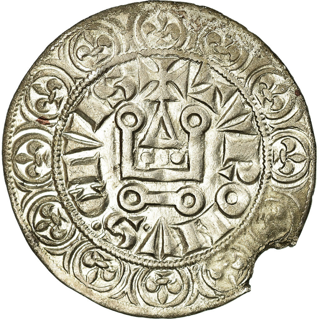Munten, Frankrijk, Filip IV, Gros Tournois, FR+, Zilver, Duplessy:213