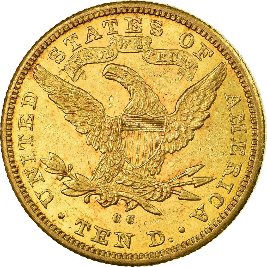 Moneta, USA, Coronet Head, $10, Eagle, 1891, U.S. Mint, Carson City, MS(60-62)
