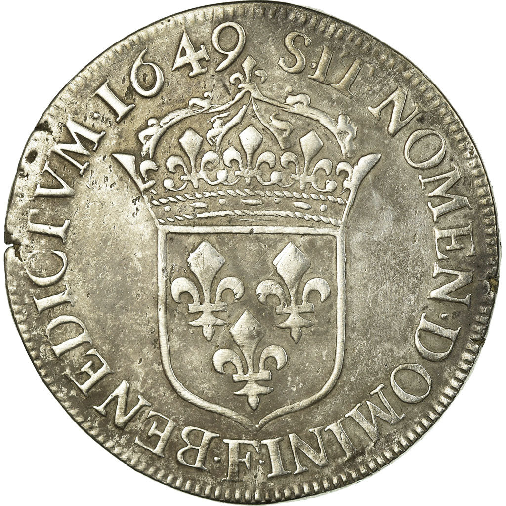 Moneta, Francja, Louis XIV, 1/2 Écu à la mèche longue, 1649, Angers